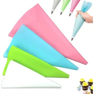 4 count Frosting Piping Bags, Large Piping Bags , Medium  Piping Bags, Small Mini Piping Bag for Cakes Cupcake Cookies Decorating Supplies, 4 Color and Size 10" 12" 14" 16"
