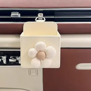 Flower Design Car Storage Box, Lightweight Front Seat Storage Box, Flower Design Car Interior Accessories for Women, Car Interior Accessories Girls, Car Storage Organizers, Car Seat Organizer, Car Backseat Organizer, Car Console Organizer