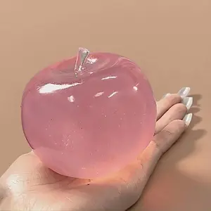 Crystal Apple Figurine, Soft, Smooth, Ultra-Thin Skin, Stress Relief Toy, Sensory Play, Desk Decor, Office Gift, Non-Edible