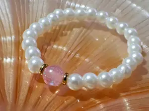Female Dainty Pearl Bracelet, Casual Trendy Jewelry, Fashionable Bracelet, Stylish Jewelry Accessory for Daily Wear