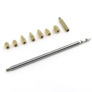 Heat Set Insert Tool M2 M3 M4 M5 M6 M8 Hot Melt Brass Threaded Knurled Nut Embedded Insertion Tip Adapter Kit 3D Printed Parts Install for T12 936 900M T18 Soldering Iron