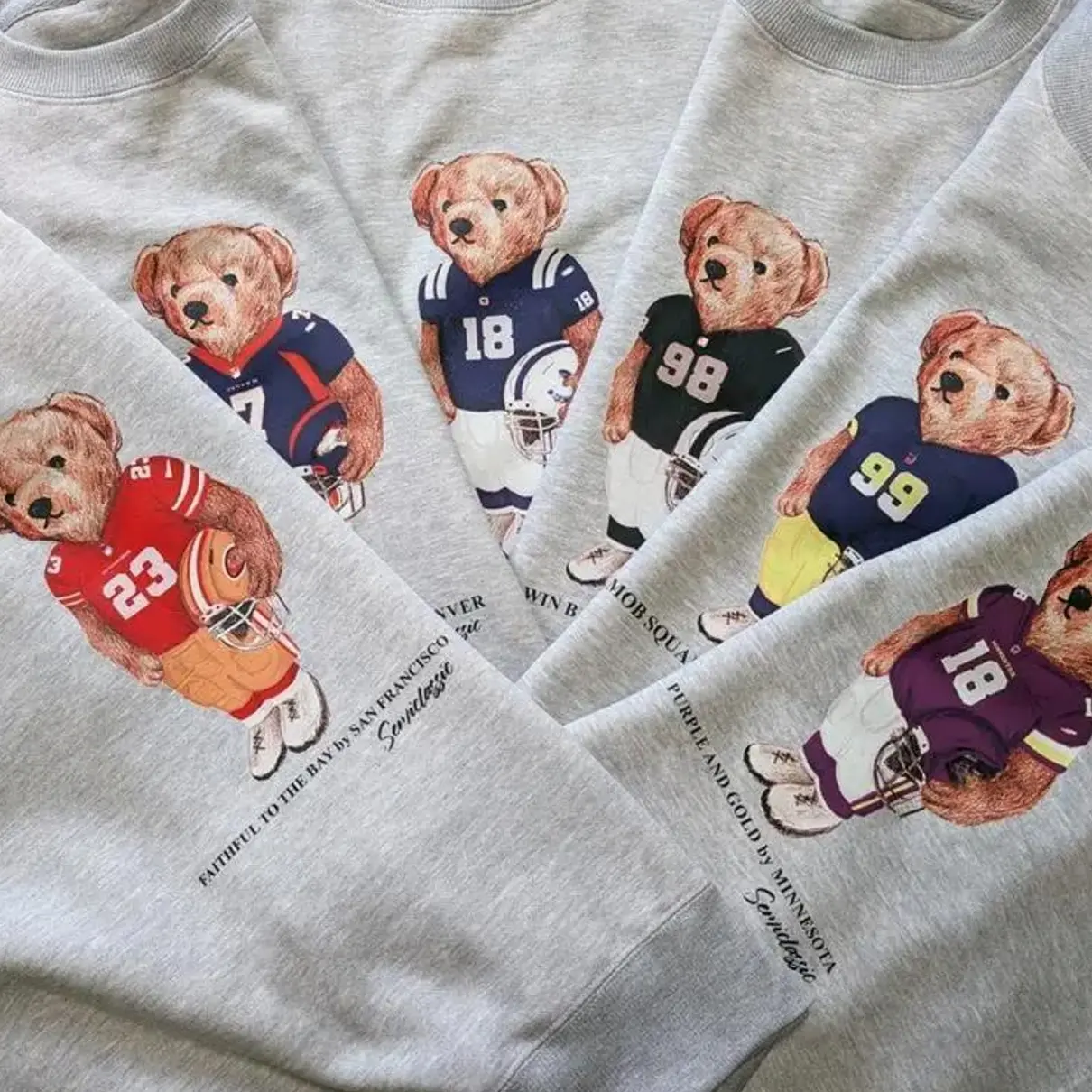 Football All Team Graphic Sweatshirt Pullover Vintage Sport Varsity Crewneck Custom Team Cotton GIft