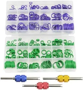 540 PCS 18 Sizes Car Air Conditioning Compressor Seals O Ring Assortment Kit O-Ring Seal w/Valve Core Removal Tool for Car Vehicle Auto Repair