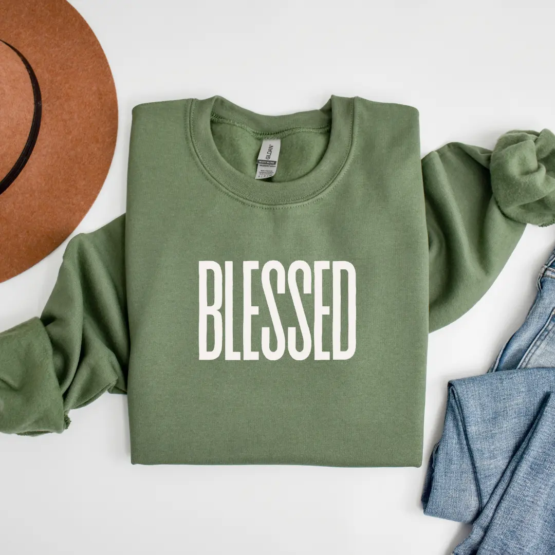Green BLESSED sweatshirt