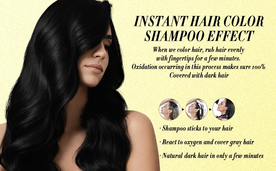 【Spring Glow-Up】200ml 3-in-1 Black Gentle Hair Dye Shampoo Covers Gray Hair Natural Plant Hair Dye Shampoo Convenience Silky Smooth Polygala Multiflora Radiant