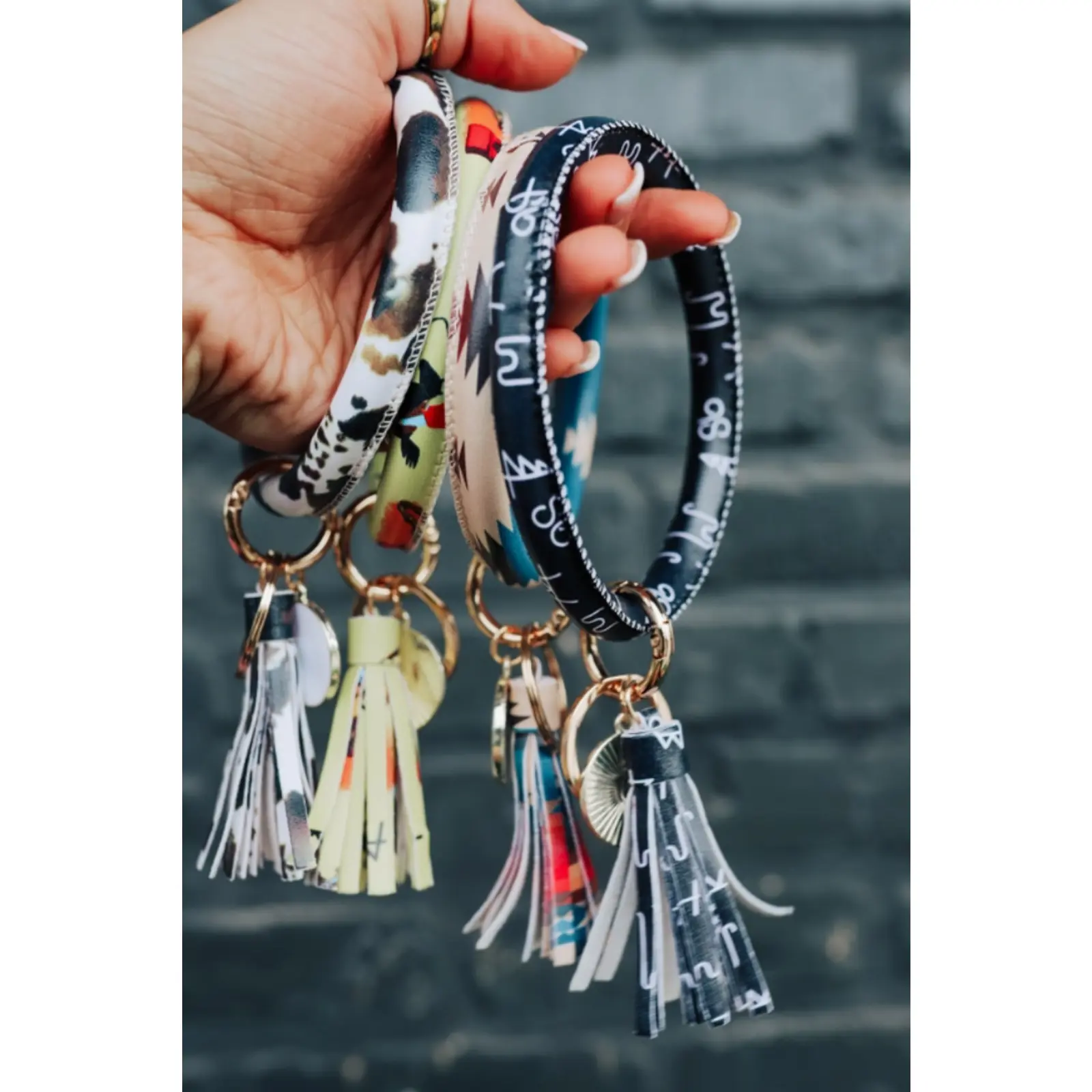 Bangle Bracelet Keyring with Tassel