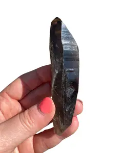 New Moon Beginnings Raw Smoky Lemurian Quartz Point - Natural Mineral with Unique Shape and Dark Coloration