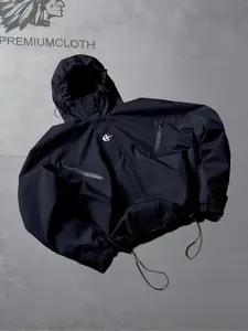 Spring Summer Hooded Windproof Jacket, Lightweight Waterproof Outdoor Hiking Jacket, Casual Street Style, Zip Pockets, Daily Wear