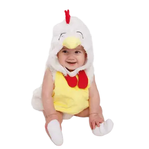 Rooster Costume For Babies - Baby Bubble Romper with Hood & Beak - Baby Costume For Halloween, Christmas, Easter , Pretend Play Fun, Theme Party & Festivals