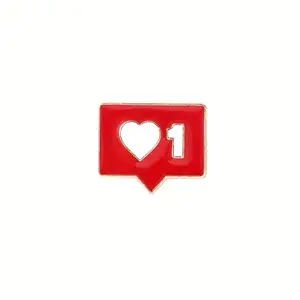 Cute heart like button social media enamel pin