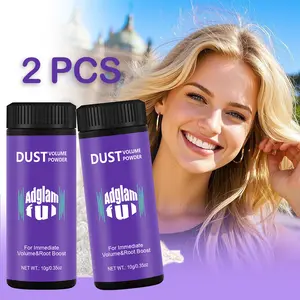 Adglamful Fluffy powder purple bottle women's 2-piece set 10g dry hair spray powder convenient and quick, long-lasting styling hair powder dry hair spray hair care Shaping products