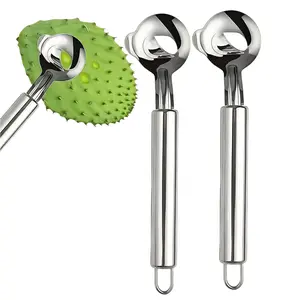 3PCS Stainless Steel Multi-Purpose Kitchen Tools - Nopales Peeler, Noodle Cutter & Scoop, Durable with Easy-Grip Handles