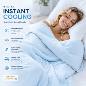 ROSEKIND Cooling Blanket for Hot Sleepers, Lightweight Breathable Summer Blanket with Double-Sided Cooling Fabric, Silky Soft & Durable, Cooling Comforter for Bed, Sofa, Couch, Camping & Office, OEKO-TEX Certified Gift for Summer
