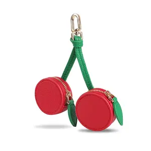 Fruit Shape Cherry Design Fruit Charm Coin Purse Blueberry Peach Cute Key Chain Mini Pouch Wallet Gift For Airtag Girl Women bag charms purse charms bag charm purse accessories cherry charm for bag