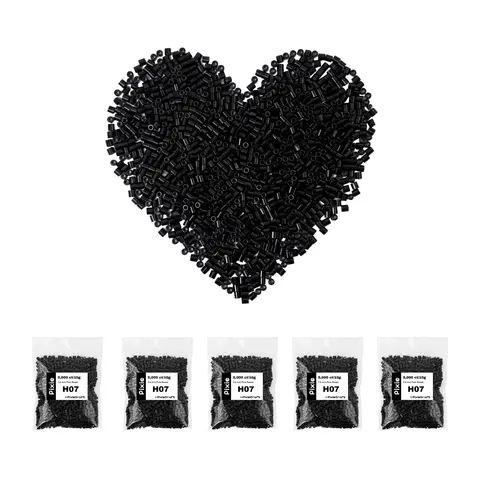 PixieCraft 5000 pcs 2.6mm Food-Grade PE Fuse Beads Refill Pack - Single-Color, Odor-Free, Even Melt for Smooth Clean Edges, 4x Sharper Outlines, Craft Embellishments for Kids Pixel Art DIY Supplies (Black/White/Transparent)