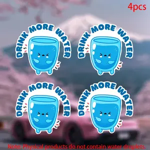 H2O Yeah! DRINK MORE WATER  Laugh More Often! Sticker-Car stickers for doors, windows, laptops, luggage, furniture and bumpers-durable adhesive vinyl material