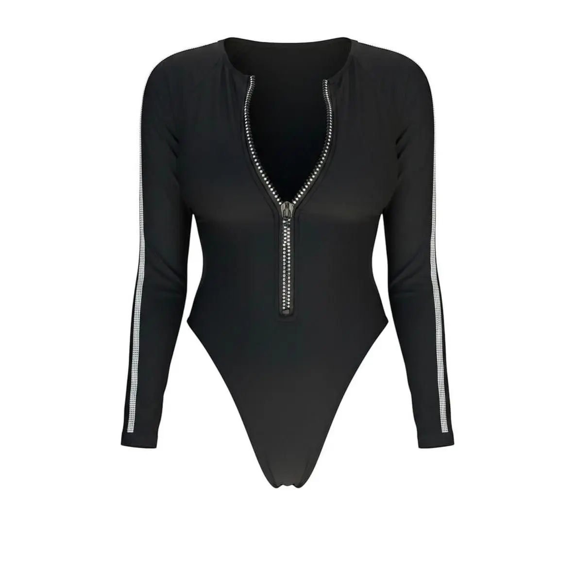 Temptation - Long Sleeve Zipper One Piece Swimsuit