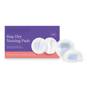 Stay Dry Disposable Nursing Pads, Soft and Super Absorbent Breast Pads, Breastfeeding Essentials for Moms, 100 Count