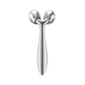 3D Metal Face Roller – V-Shape Lifting & Jawline Tightening Tool, Double Chin Reducer, Lymphatic Drainage Massager, Anti-Aging Skincare Black Tech