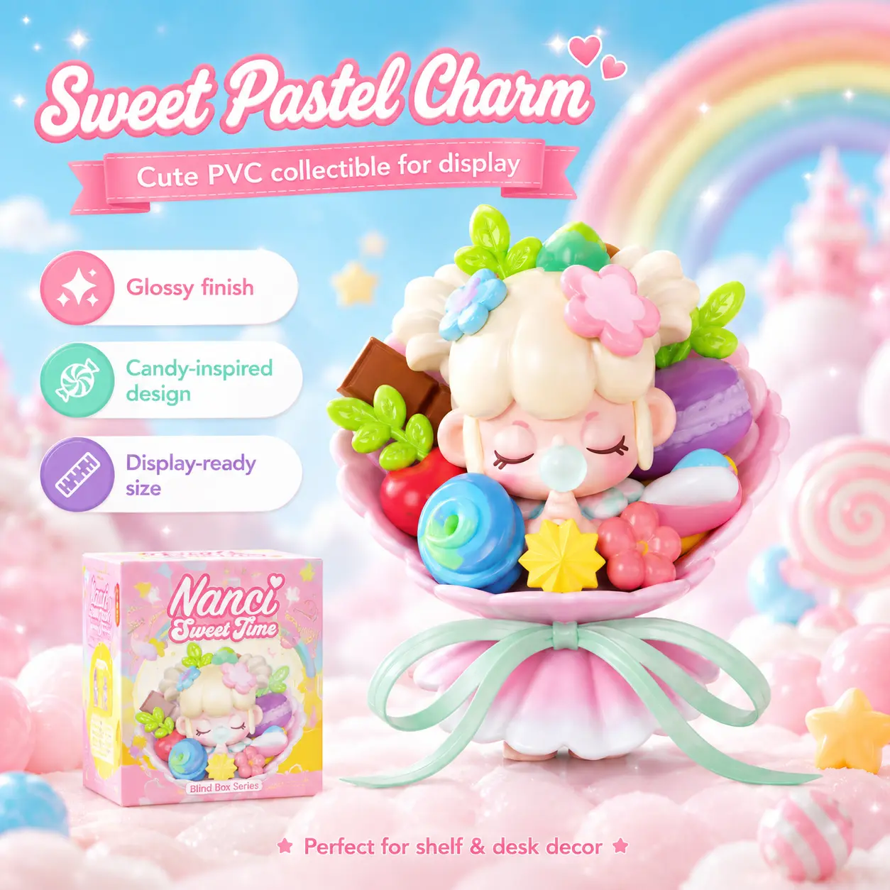【Rolife】Nanci Sweet Time Series Sealed Blind Box - 1PC Random Cute Designs Action Figure, Collectible Toy for Collecting Fun, 1-Piece Holiday Gift for Birthdays/Christmas Cupid Plush