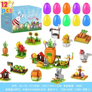 Easter & Valentine's Day 12-in-1 DIY Building Block Set: Small-Particle Animal & Rabbit Models for Kids