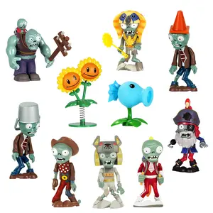 10 Zombie and Plant Figures Handheld Set, Soft Silicone Material, Giant Zombies, Ice Peas, Flying Zombies, Desktop Decor, Collectible Toys