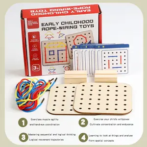 Montessori String Board Early Learning Toy, Toddler String Puzzle, Enhances Fine Motor Skills and Logical Thinking, Family Interactive Game