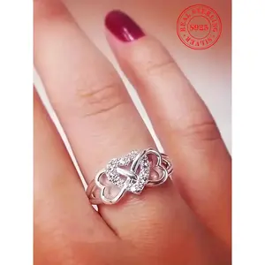 AW S925 Sterling Silver Heart Ring for Women & Girls| Trendy All-Match Fashion Jewelry