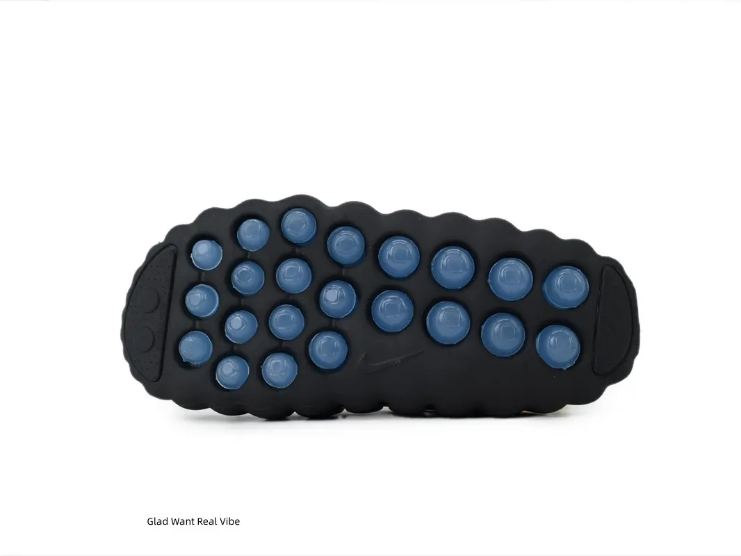 Men Women Trendy Black Closed Toe Slides Slip‑On Slippers With Blue Massage Outsole Non‑Slip Thick Lightweight Shoes for Daily Casual Use