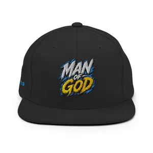 Man of God Snapback Hat; Christian Man, Joshua 1:9
