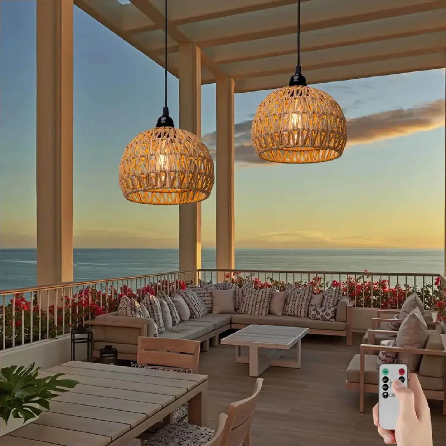 Battery Operated Hanging Outdoor Chandelier, Battery Power 5.5′′×7.8′′ Pendant Light, Gazebo Lights Outdoor, 4 AA Batteries, for Gazebo, Pergola, Porch, Patio, Indoor Outdoor Decor Lighting