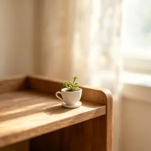 Funny Tea Cup Shape Small Flower Pot with Tray, Leak-Proof Design, Minimalist Desktop Plant Container, Home Office Decor, Gift for Plant Lovers