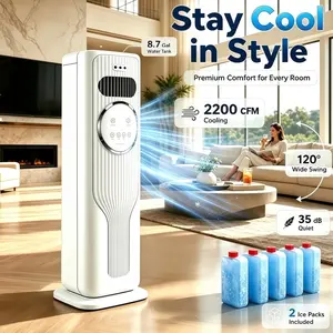TikTok Mid Year Sale 2026 New Arrival Portable Ice Crystal Air Cooler Fan & Version With Added Water And Ice - 12000BTU Portable Air Conditioner Ultra Quiet Fast Cooling Mobile AC, Smart 24H Timing, Energy-Efficient Household Appliance for Bedroom, Office