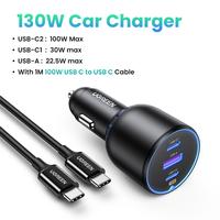 130W Car Charger+1M Type-C Cable