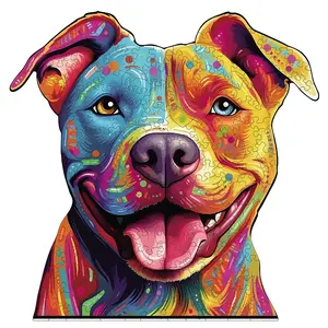 Adult Wooden Puzzle, Colorful Dog Shaped Puzzle, Unique Irregular Animal Shape Wood Puzzle, Perfect Holiday Gift, Modern Art Home Decor, Jigsaw Puzzle