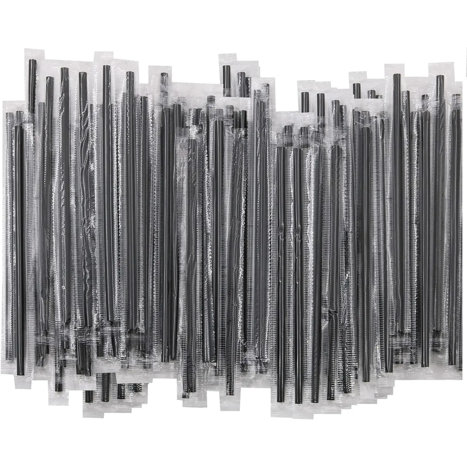 7-Inch (178mm) Durable Black Plastic Coffee Stirrers - 500 Pieces Individually Wrapped Bar Utensils for Beverage Stirring, Cocktail Enthusiasts, Large Gatherings