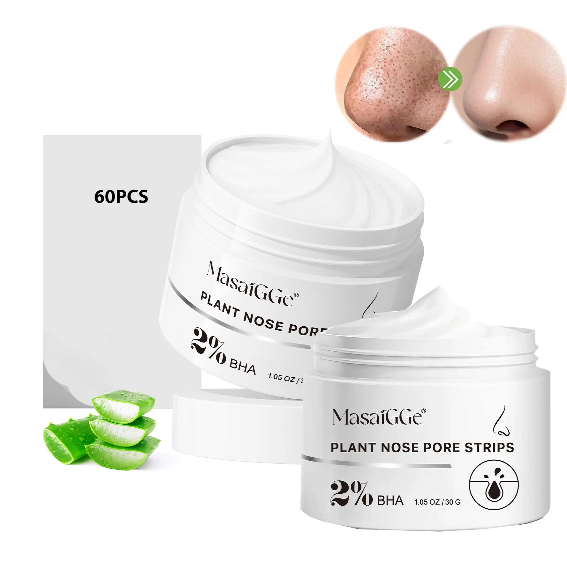 MasaiGGe Blackhead Removal Nose Strip, Blackhead Nose Strips, 30g Skin Care Achieve smooth skin, free from blackheads Blackhead-removing nose strip, the ultimate solution for blackheads Deep cleansing peel-off mask that shrinks pores For women and men