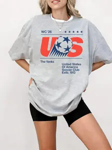 USA Soccer Team Geometric Graphic Tee, 80's United States Fan Apparel