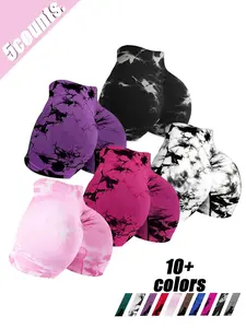 Women’s high-waisted tie-dye yoga shorts, elastic high-waist butt-lifting sports pants, seamless slim fit for yoga and running GARMENTARY