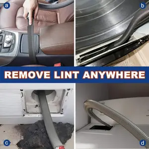 Dryer Vent Cleaner Vacuum Attachment, Lint Remover for V15/v12/v11/10/v8/v7 Vacuums, Commercial Lint Hose, Vacuum Hoses, Dryer Vent Lint Vacuum Accessory