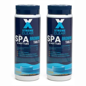 Xtremeclear 1-in Slow-Dissolve Bromine Tablets, Family Safe, Spa/Hot Tub Sanitizer, Floater-Ready, 1.5lb Bottle, 2-Pack