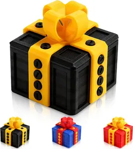Prank Gift Box - 3.14in, 3D Printed Box with Screws, Surprise Funny Money Puzzle Box, Novelty Gift Boxes for Presents for Birthday, Valentines Day Gifts Party Favors Festival (Black Gold)