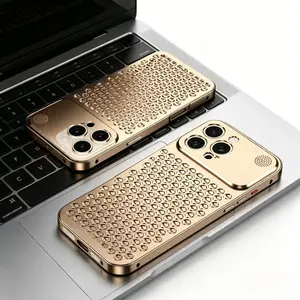 Damatek Aluminum Alloy Honeycomb Heat Dissipation iPhone Case - Shockproof, Breathable, Ultra-Thin Cooling Metal Bumper for Cellphone Protection, Personalized Tech Accessories, Mobile Phone Accessories