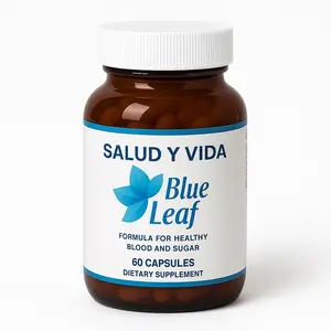Blue Leaf Salud y Vida 500 mg Natural Supplement for Healthy Blood Sugar with Licorice Cinnamon Gymnema and More 60 Capsules