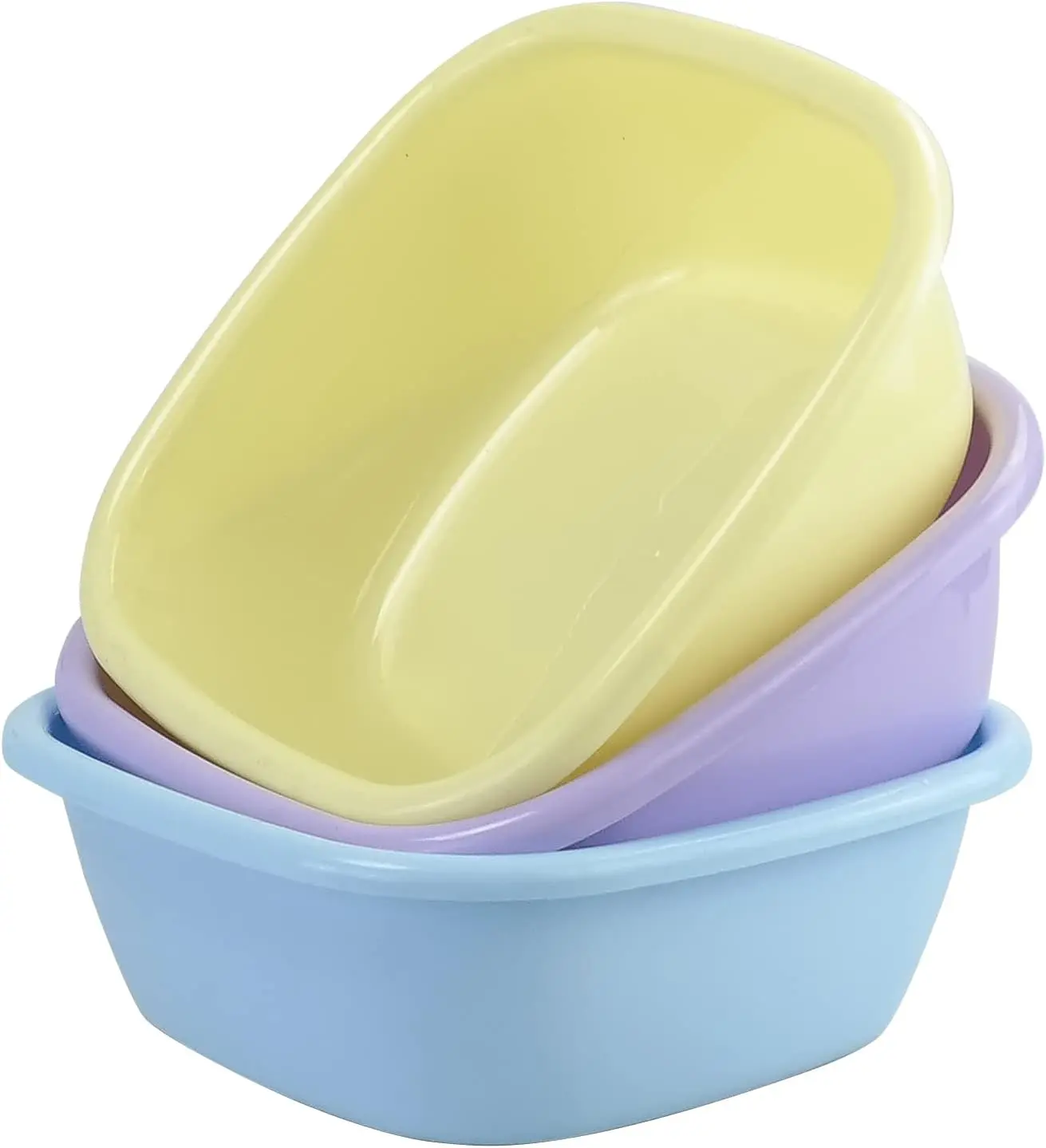 Jekiyo Colored Wash Basin, Small Plastic Dish Tubs, 8 Quart / 3 Packs