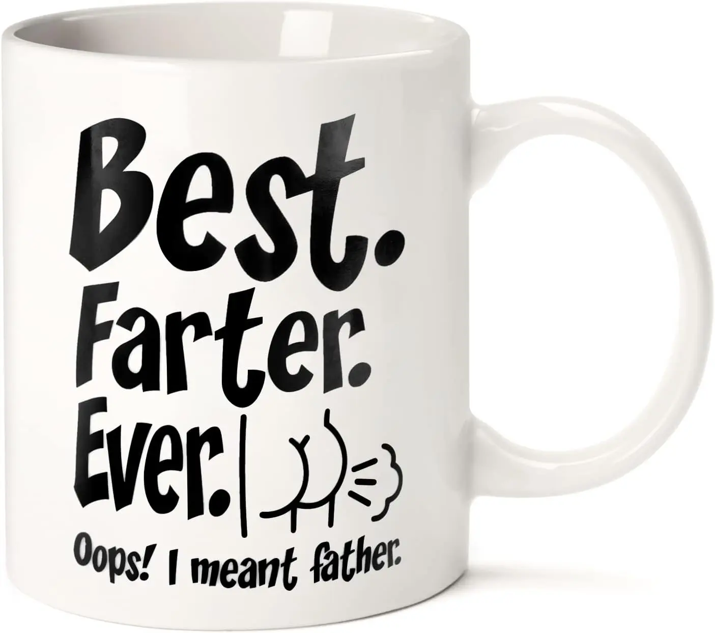 11oz Washable Ceramic Funny Mug - Letter Print, Microwave Safe, Modern Round Alphabet Mug - Father's Day Dad Gift, Christmas Stocking Stuffer, Birthday Present Idea, Coffee, Grandpa, Funny Mugs