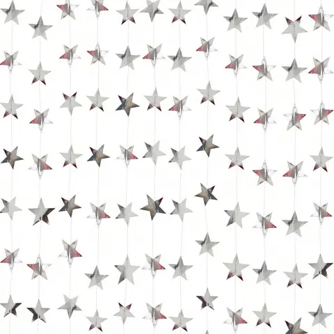33pcs Mirror Star Pulls, Sparkling Silver Color Stars Banner Background Decor, Party Decorations Banners, Party Decoration Supplies, Home Decoration, Party Setup, Wedding, Graduation, Birthday Party Decoration