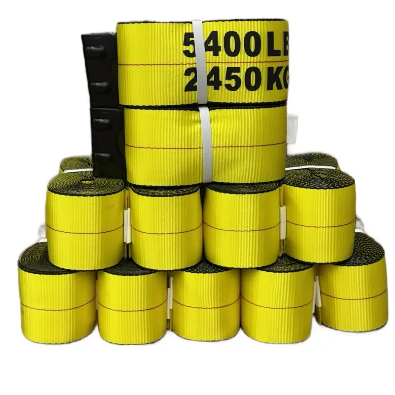 Tie Down World 4x30ft Winch Strap 4-inch Wide 30-foot Long 10pcs Durable High Breaking Strength DOT Compliant for Flatbed Trailers
