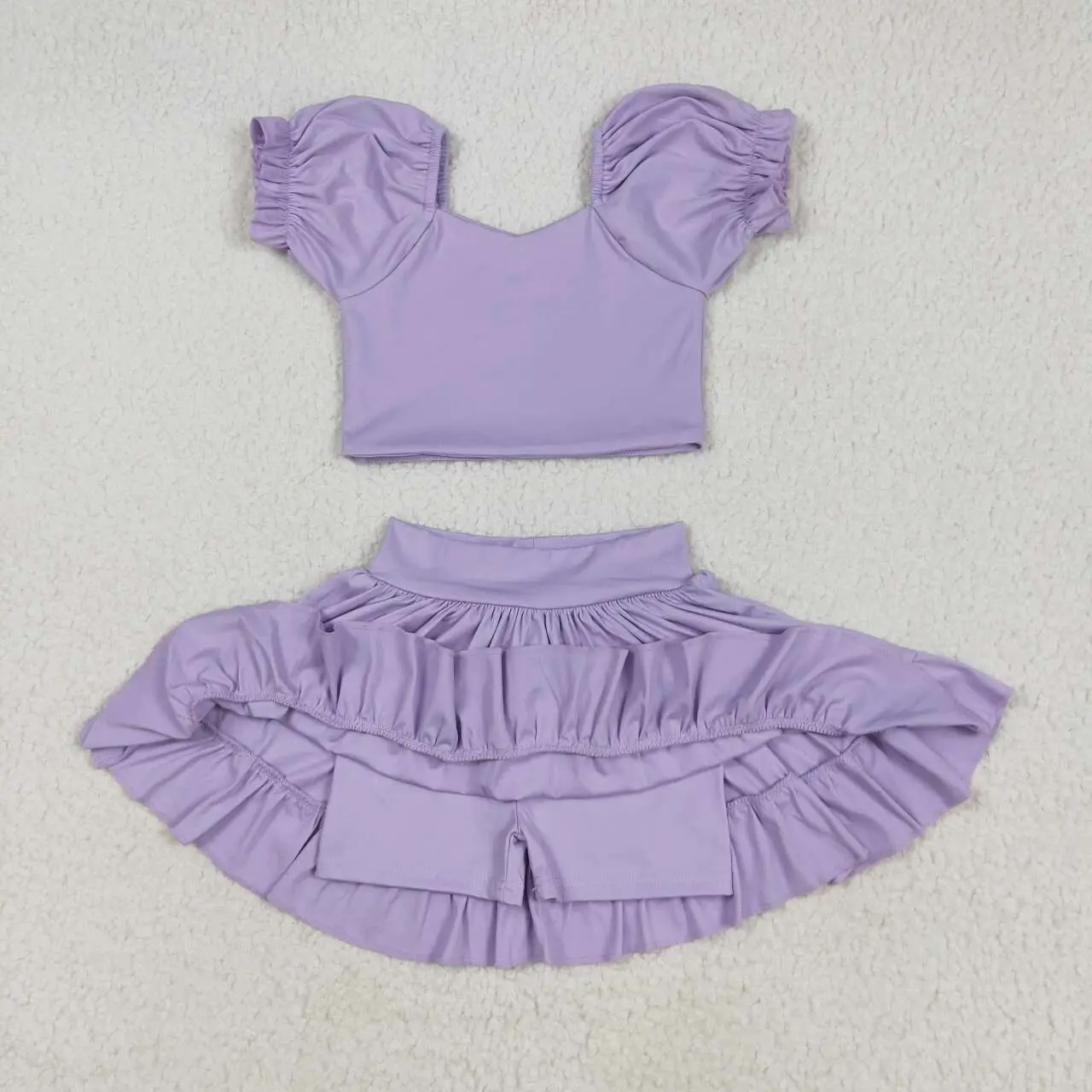 Girls' Fitted Sporty Chic Polypropylene Quick-Dry Athletic Baseball Yoga Outfit, Kids' Sporty Athletic Clothes for Outdoor Activities