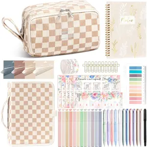 Study Supplies Journaling Kit for Women with  Cover Case, Christmas Christian Gifts for Women Mom,  Study Tools Accessories Set w/Highlighter Pen, Pencil Case Notebook Annotation Kit